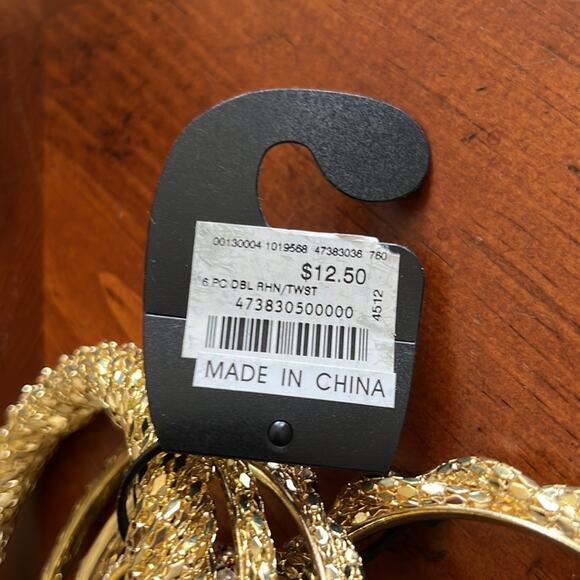 Wet Seal Set of 6 Goldtone Bangles NWT Fun Fashion Boho Festival - Picture 4 of 4